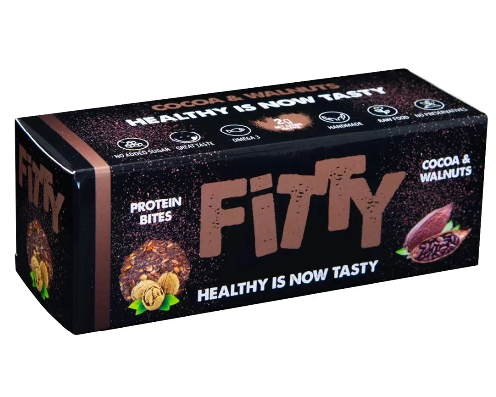 FITTY - ПРОТЕИНОВИ ХАПКИ С КАКАО И ОРЕХИ - 75 г
