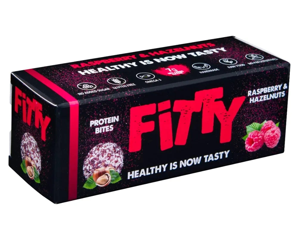 FITTY - ПРОТЕИНОВИ ХАПКИ С ЛЕШНИК И МАЛИНИ - 75 г