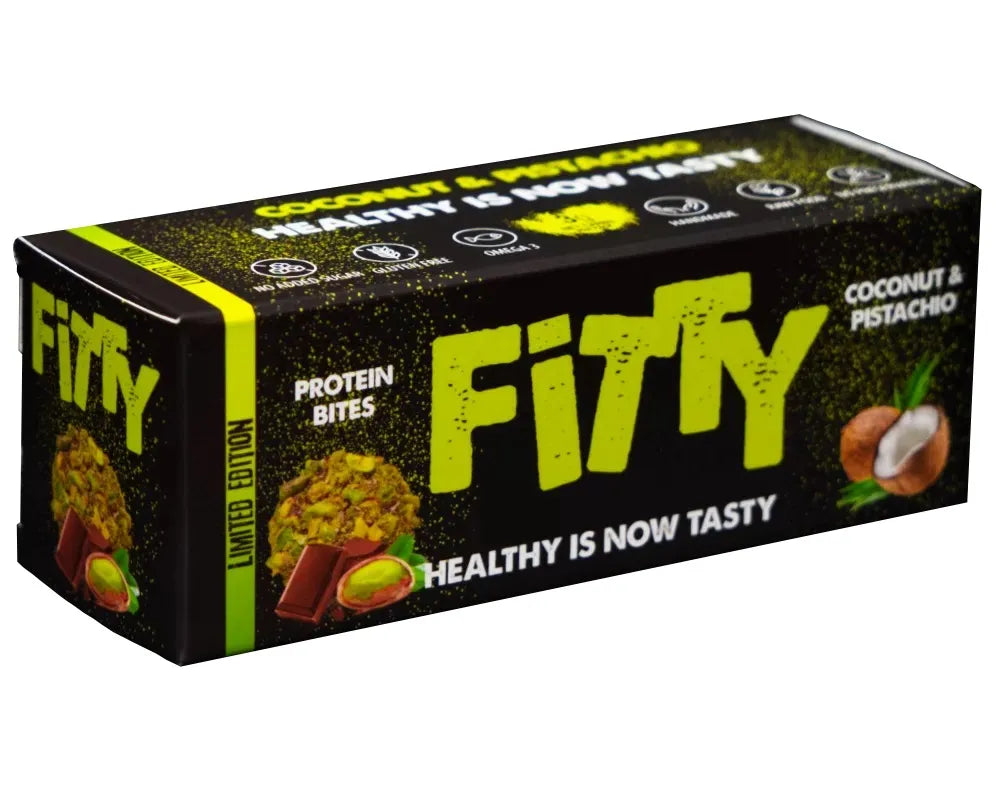 FITTY - ПРОТЕИНОВИ ХАПКИ С КОКОС И ШАМФЪСТЪК - 75 г