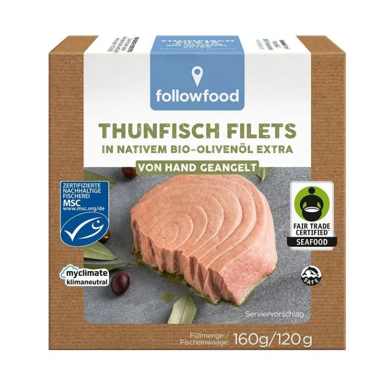 FOLLOW FOOD - ФИЛЕ ОТ РИБА ТОН В БИО ЗЕХТИН MSC FAIR TRADE - 160 г