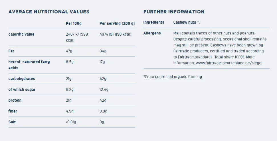 FOLLOW FOOD - БИО КАШУ FAIRTRADE - 200 г