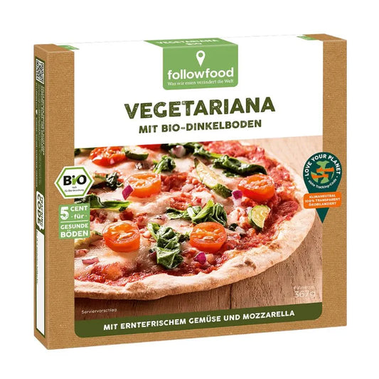 FOLLOW FOOD - БИО ПИЦА ВЕГЕТАРИАНА С БРАШНО ОТ СПЕЛТА ЗАМРАЗЕНА - 367 г
