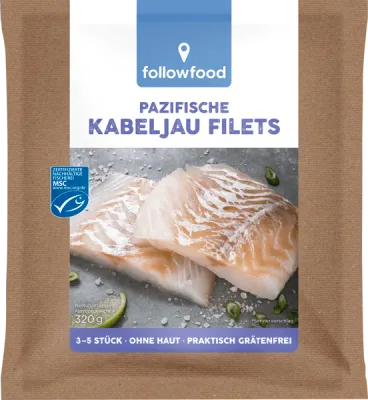FOLLOW FOOD - ФИЛЕ ОТ ТРЕСКА MSC СЕРТИФИЦИРАНА ЗАМРАЗЕНА - 320 г