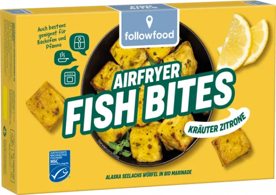 FOLLOW FOOD - РИБНИ ХАПКИ ЗА AIRFRYER С БИЛКИ И ЛИМОН MSC СЕРТИФИЦИРАНИ - 180 г