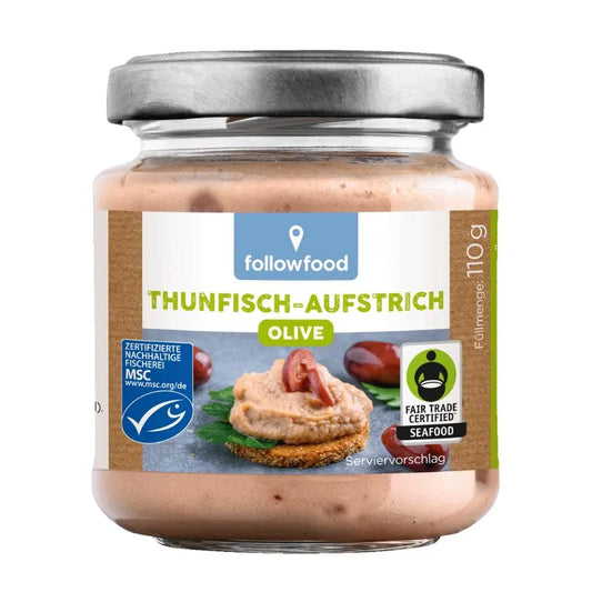 FOLLOW FOOD - ПАСТЕТ ОТ РИБА ТОН MSC FAIR TRADE С БИО МАСЛИНИ - 110 г