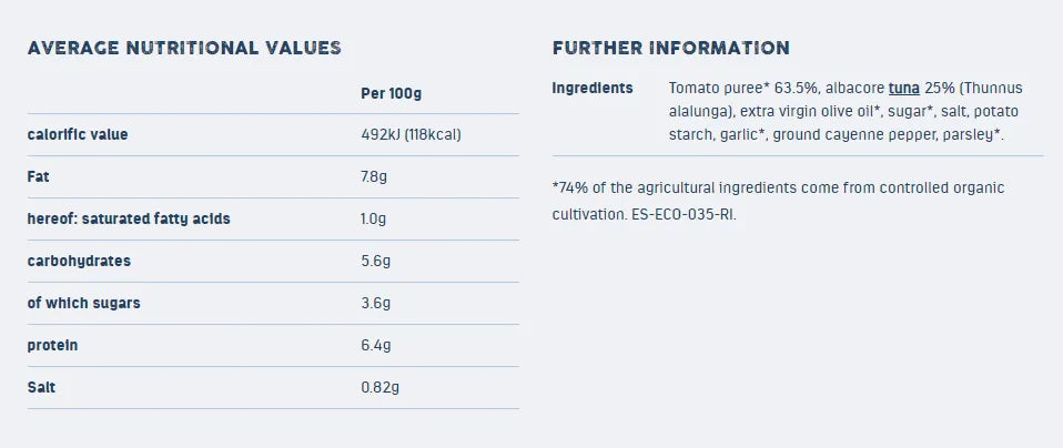 FOLLOW FOOD - БИО СОС ЗА ПАСТА TONNO ARRABIATA (С ФИЛЕ ОТ БЯЛА РИБА ТОН MSC) - 200 г