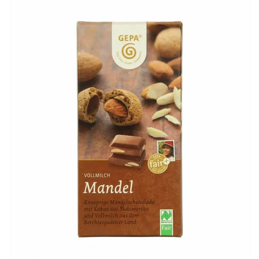 GEPA - БИО ШОКОЛАД МЛЕЧЕН С ЦЕЛИ БАДЕМИ (MANDEL) - 100 г