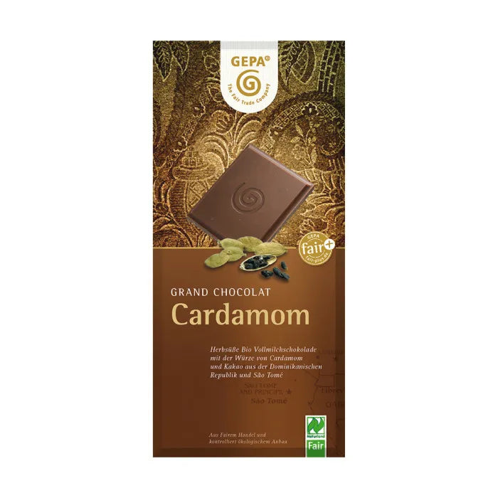 GEPA - БИО ШОКОЛАД МЛЕЧЕН С КАРДАМОН (CARDAMOM) - 100 г
