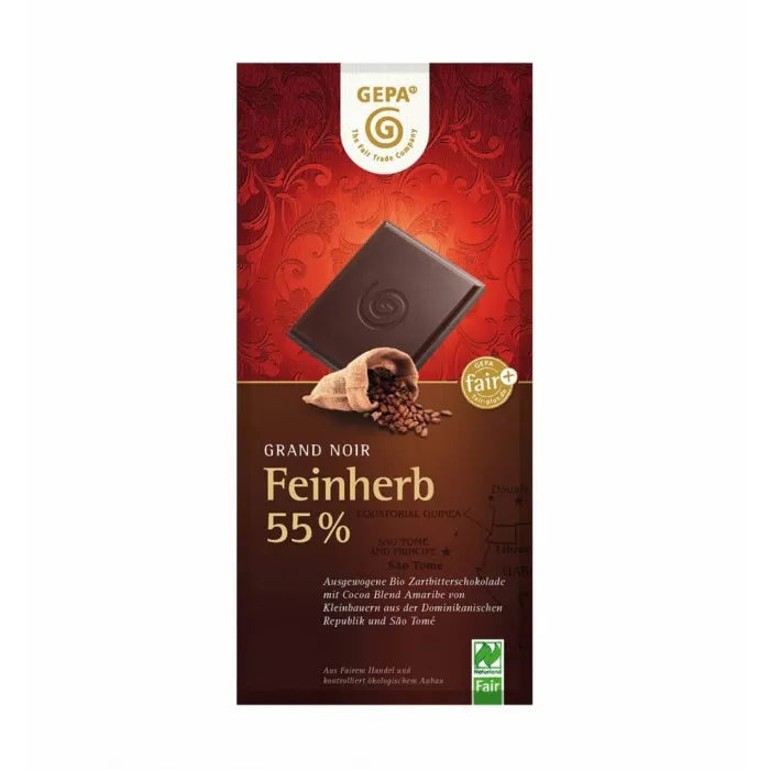 GEPA - БИО ШОКОЛАД ЧЕРЕН (FEINHERB 55%) - 100 г