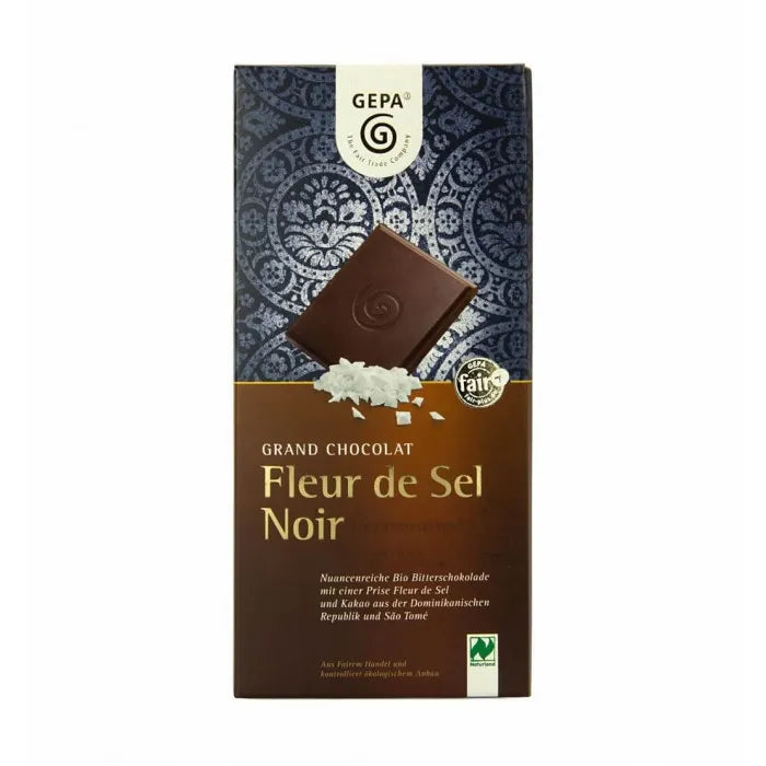 GEPA - БИО ШОКОЛАД ЧЕРЕН С МОРСКА СОЛ (FLEUR DE SEL NOIR) - 100 г