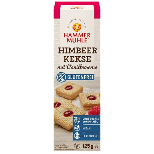 HAMMERMUHLE - БЕЗГЛУТЕНОВИ БИСКВИТИ С МАЛИНА И ВАНИЛОВ КРЕМ - 125 г