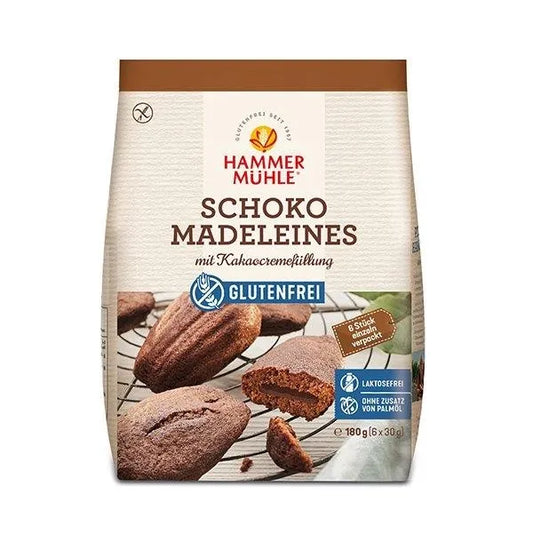 HAMMERMUHLE - БЕЗГЛУТЕНОВИ ФРЕНСКИ БИСКВИТИ "MADELEINES" С ШОКОЛАДОВ ПЪЛНЕЖ - 180 г