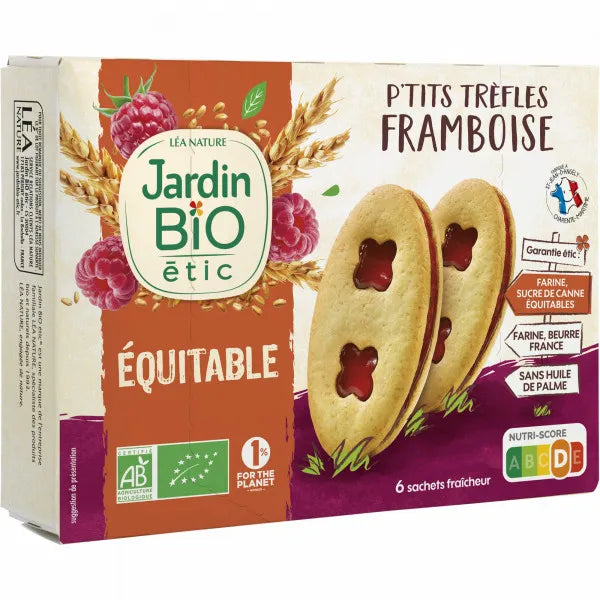JARDIN BIO - БИО БИСКВИТИ С ПЪЛНЕЖ ОТ МАЛИНИ - 175 г