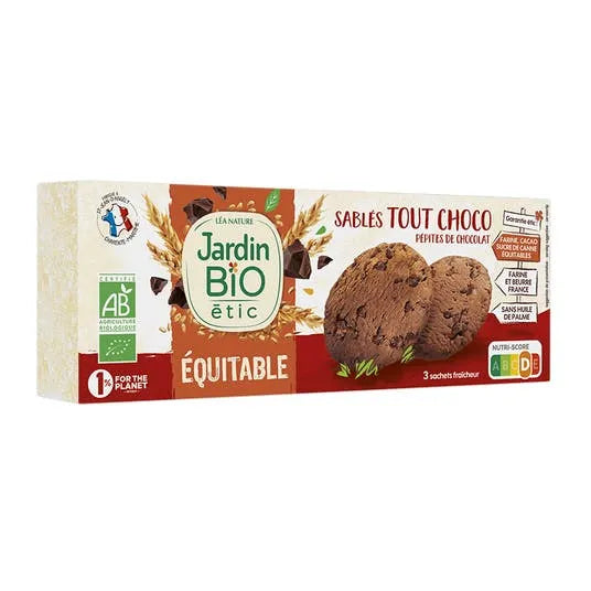 JARDIN BIO - БИО БИСКВИТИ С ШОКОЛАДОВИ ПАРЧЕНЦА - 150 г