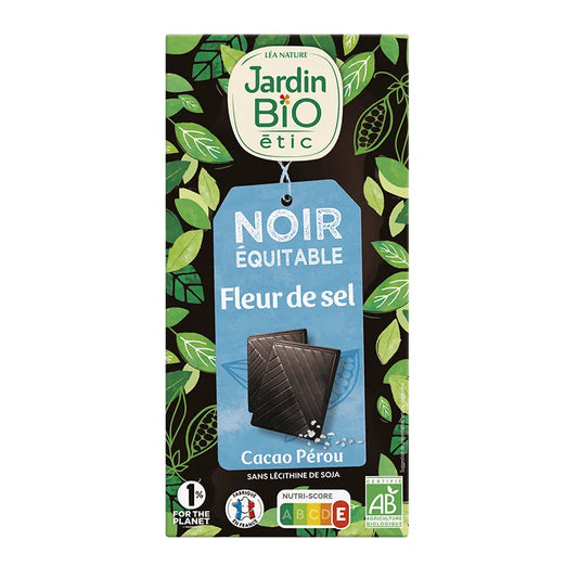 JARDIN BIO - БИО ШОКОЛАД ТЪМЕН С НАТУРАЛНА МОРСКА СОЛ - 100 г