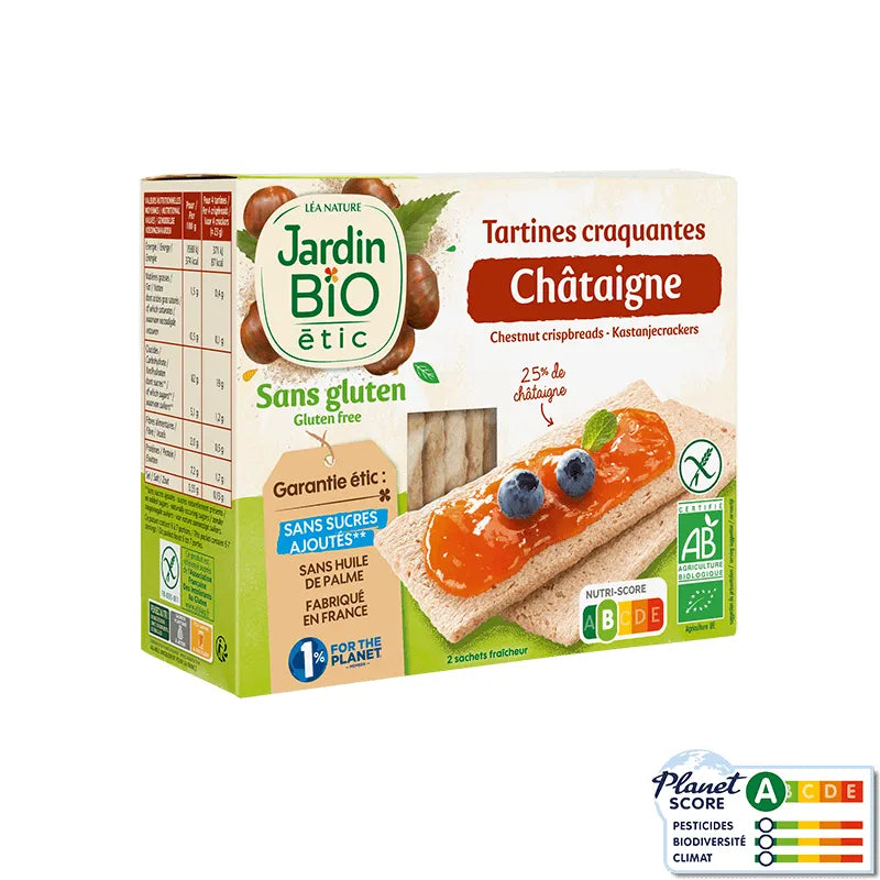 JARDIN BIO - БИО ХРУПКАВИ СУХАРИ С КЕСТЕНИ БЕЗ ГЛУТЕН - 150 г