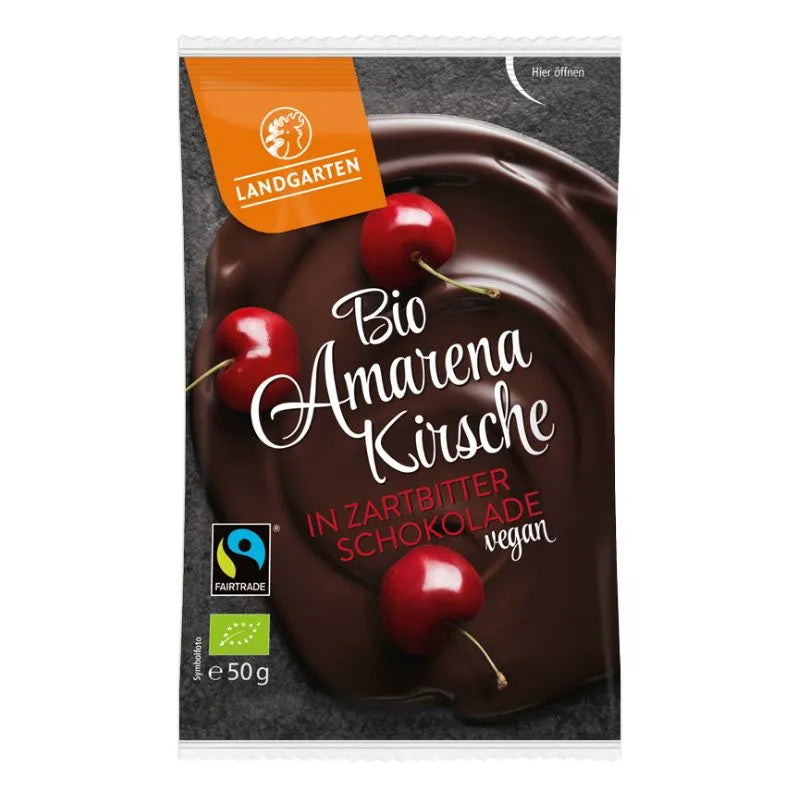 LANDGARTEN - БИО ЧЕРЕШИ АМАРЕНА В ЧЕРЕН ШОКОЛАД БЕЗ ГЛУТЕН - 50 г