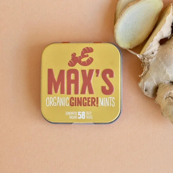 MAX'S MINTS - БИО МЕНТОВИ БОНБОНИ С ДЖИНДФИЖИЛ - 70 г