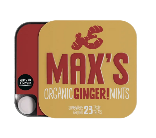 MAX'S MINTS - БИО МЕНТОВИ БОНБОНИ С ДЖИНДФИЖИЛ - 70 г