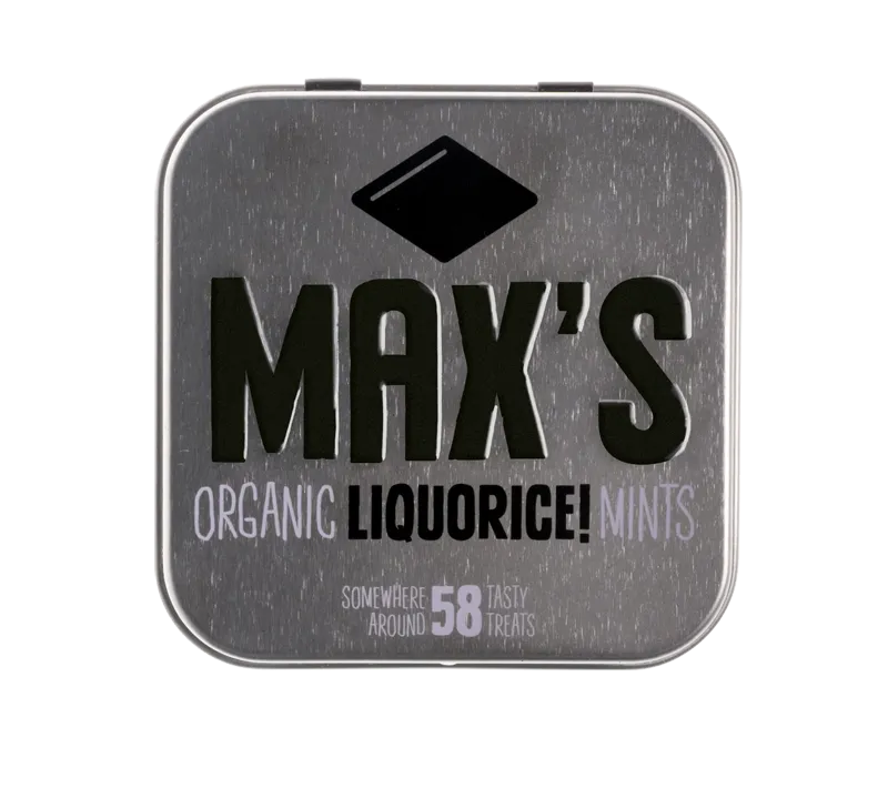 MAX'S MINTS - БИО МЕНТОВИ БОНБОНИ С LIQUORICE (СЛАДЪК КОРЕН) - 35 г