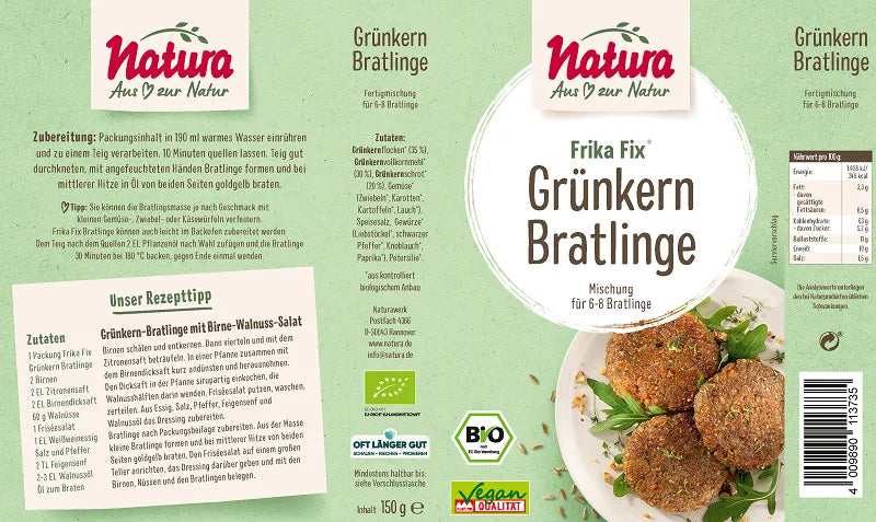 NATURA - БИО ВЕГАН МИКС ЗА ЗЕЛЕНИ КЮФТЕНЦА ОТ СПЕЛТА - 150 г