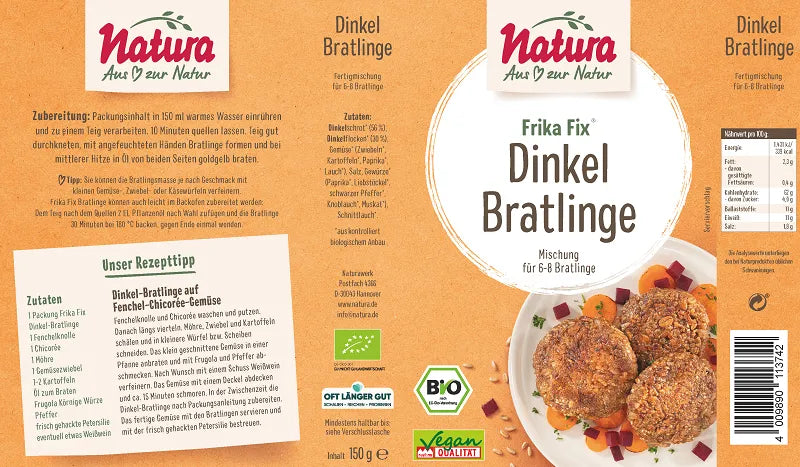NATURA - БИО ВЕГАН МИКС ЗА КЮФТЕНЦА ОТ СПЕЛТА - 150 г