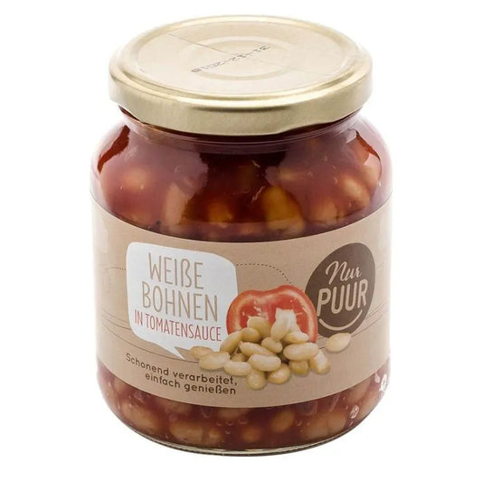NUR PUUR - БИО БЯЛ ФАСУЛ В ДОМАТЕН СОС - 350 г