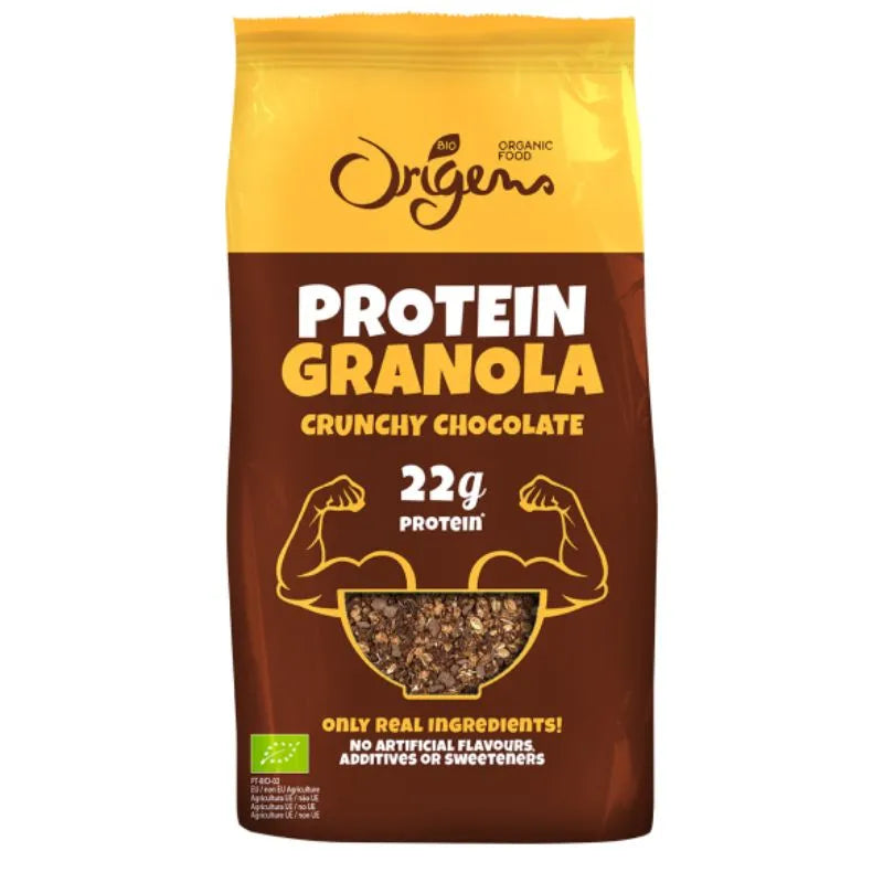 ORIGENS BIO - БИО ЗАКУСКА С ГРАНОЛА, ШОКОЛАД И ПРОТЕИН – 275 г