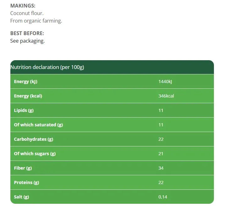 ORIGENS BIO - БИО КОКОСОВО БРАШНО - 250 г
