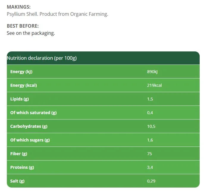ORIGENS BIO - БИО ПСИЛИУМ ХУСК (ФИБРИ) - 100 г