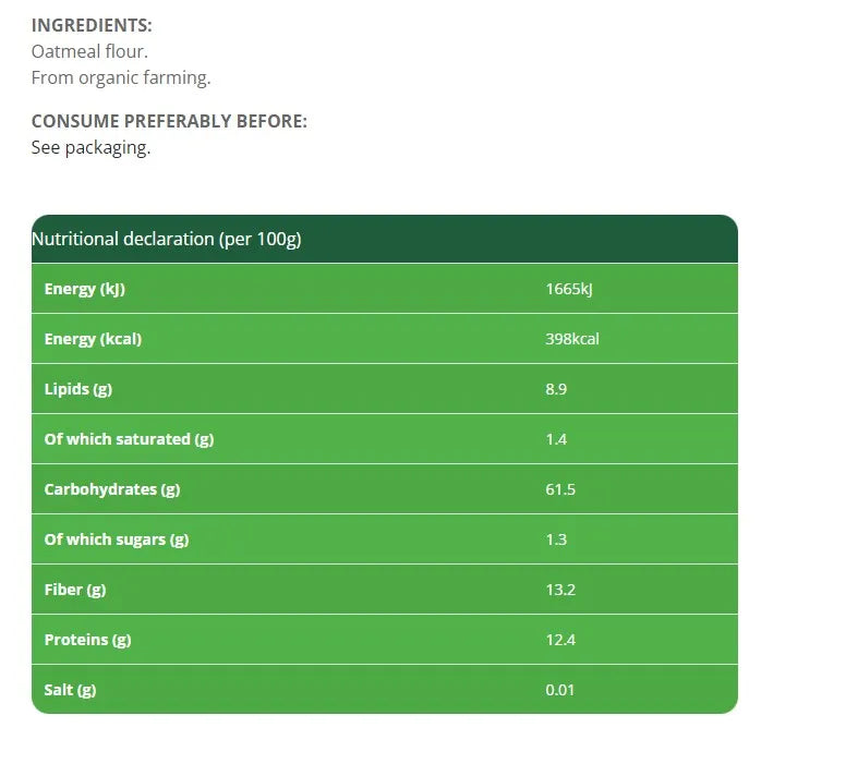 ORIGENS BIO - БИО ОВЕСЕНО БРАШНО - 250 г