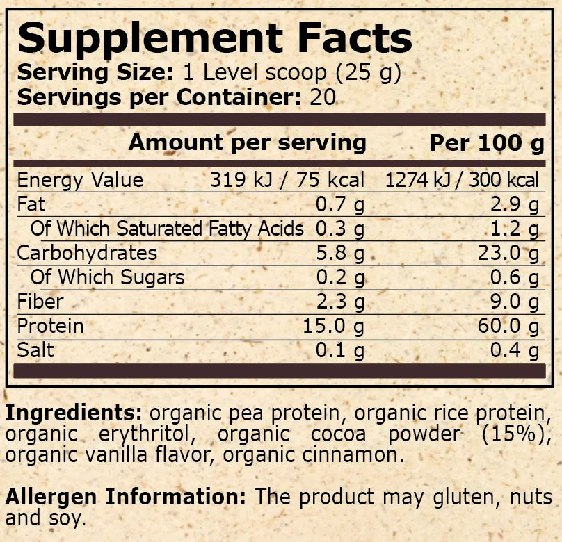 PURE NUTRITION - БИО ВЕГАН ПРОТЕИН - 500 g