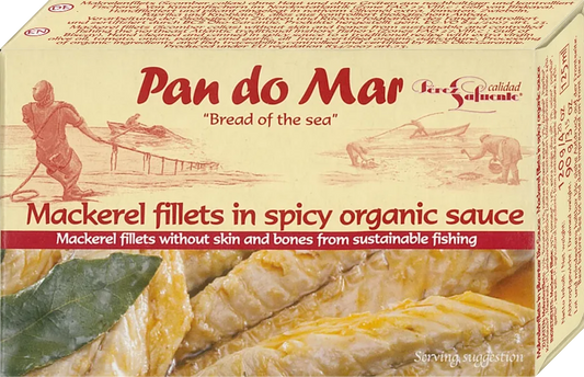 PAN DO MAR - СКУМРИЯ ФИЛЕ БЕЗ КОЖА И КОСТИ В БИО ПИКАНТЕН СОС БЕЗ ГЛУТЕН - 120 г