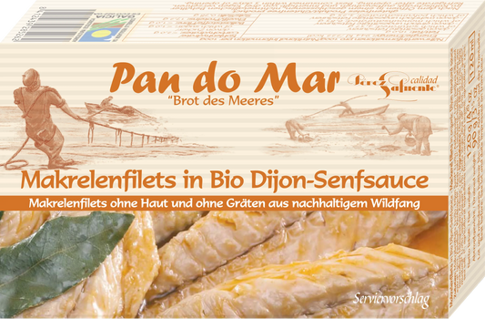 PAN DO MAR - СКУМРИЯ ФИЛЕ БЕЗ КОЖА И КОСТИ В БИО ГОРЧИЧЕН СОС БЕЗ ГЛУТЕН - 120 г