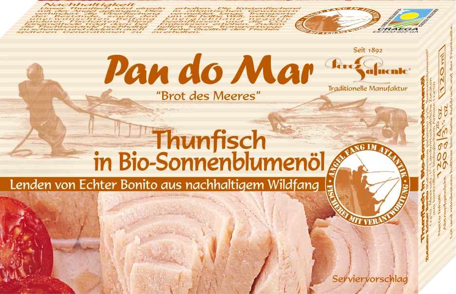 PAN DO MAR - РИБА ТОН ИВИЧЕСТА В БИО СЛЪНЧОГЛЕДОВО МАСЛО БЕЗ ГЛУТЕН - 120 г