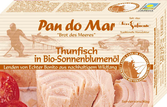 PAN DO MAR - РИБА ТОН ИВИЧЕСТА В БИО СЛЪНЧОГЛЕДОВО МАСЛО БЕЗ ГЛУТЕН - 120 г