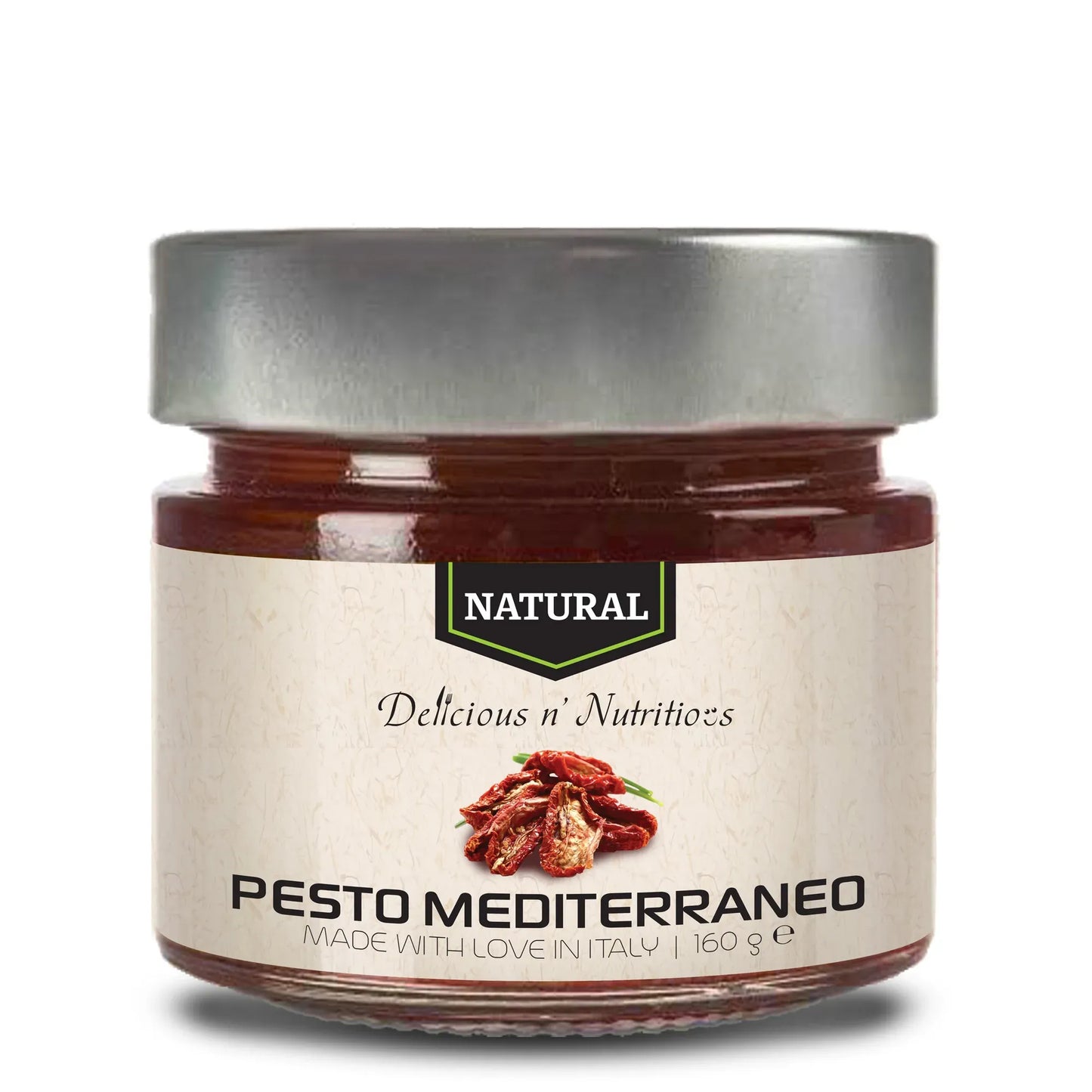 DELICIOUS N' NUTRITIOUS - НАТУРАЛНО ПЕСТО СЪС СУШЕНИ ДОМАТИ MEDITERRANEO - 160 g