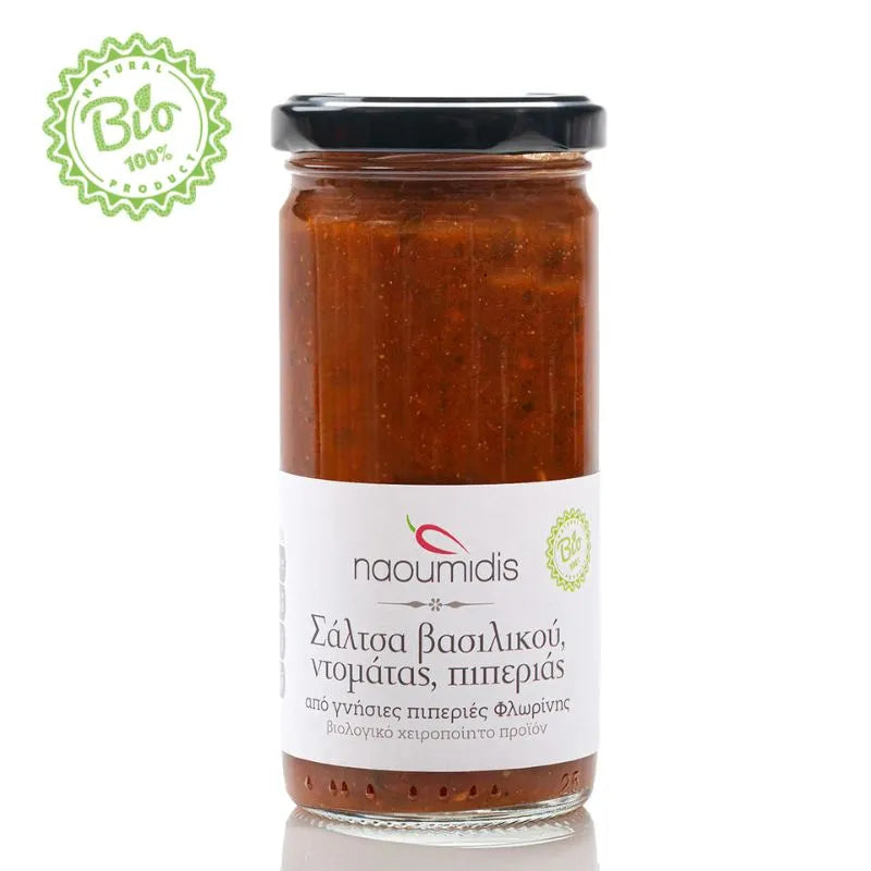 PIPERIES FLORINIS - БИО ГРЪЦКИ СОС ОТ ЧУШКИ И ДОМАТИ С БОСИЛЕК - 270 г