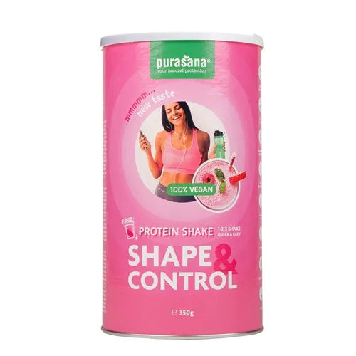 PURASANA - БИО ВЕГАН ПРОТЕИНОВ ШЕЙК SHAPE AND CONTROL ЯГОДА И МАЛИНА - 350 г