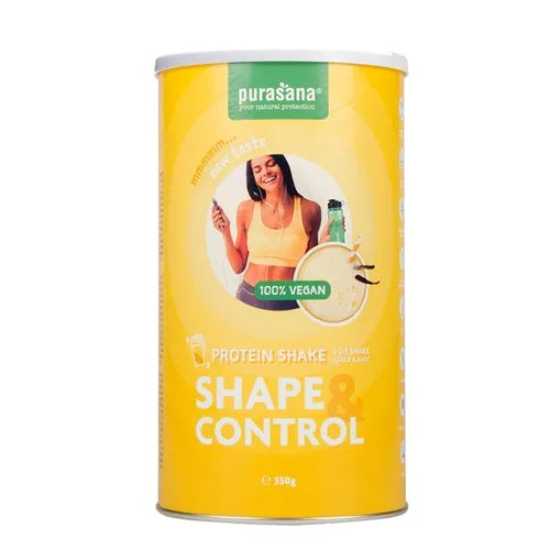 PURASANA - БИО ВЕГАН ПРОТЕИНОВ ШЕЙК SHAPE AND CONTROL ВАНИЛИЯ - 350 г