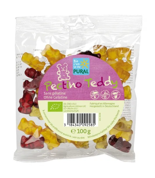 PURAL - БИО БОНБОНИ ЖЕЛИРАНИ ПЛОДОВИ МЕЧЕТА БЕЗ ЖЕЛАТИН - 100 г