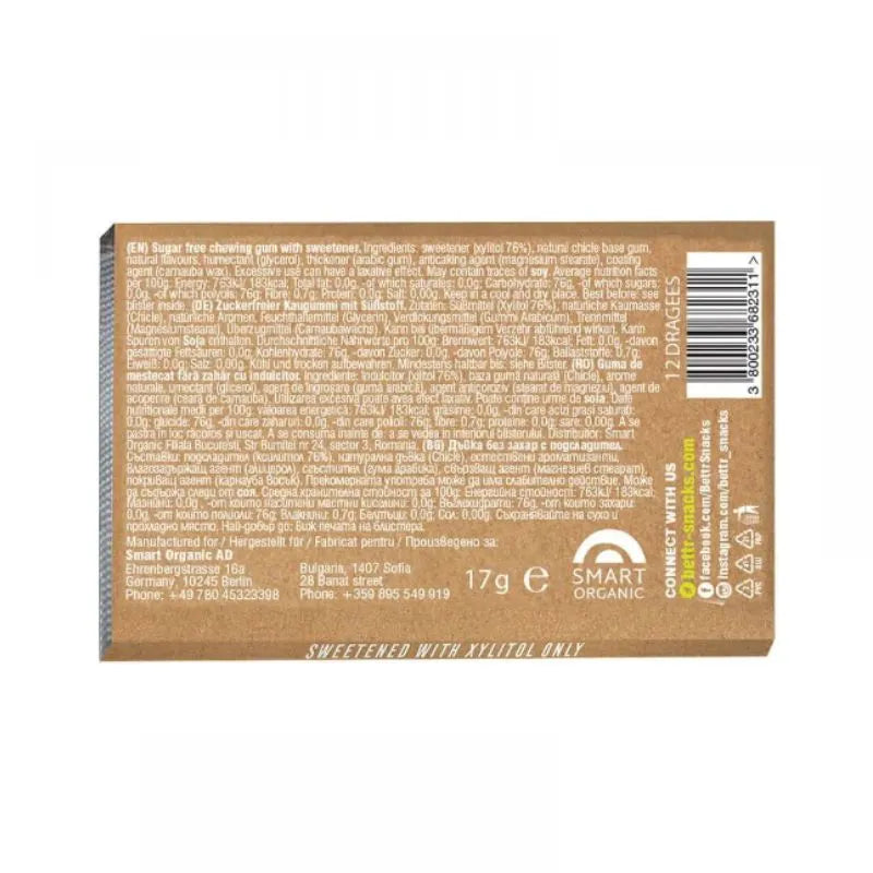 BETT'R - ДЪВКИ БЕЗ ЗАХАР С КСИЛИТОЛ SPEARMINT - 17 г