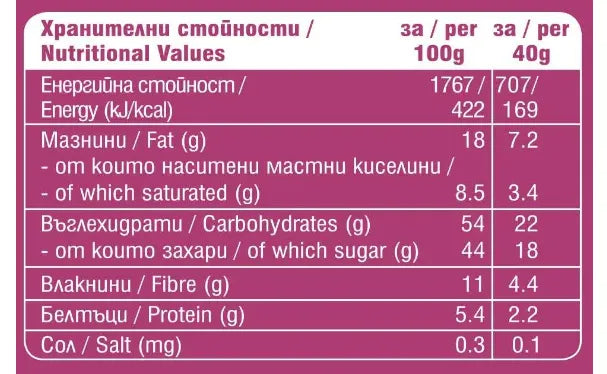 КУРАБИЙНИЦА - БИО КУРАБИЙКА С ЯБЪЛКИ И КАНЕЛА - 40 г
