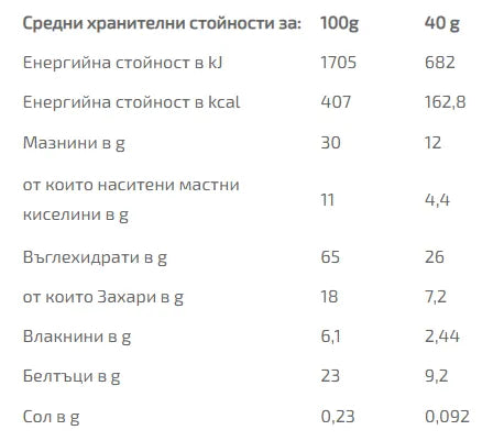 ROO’BAR - БИО ПРОТЕИНОВ БАР С БАДЕМИ ПОКРИТ С ШОКОЛАД - 40 г