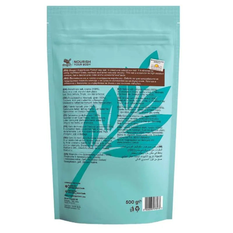 DRAGON SUPERFOODS - ФРЕНСКА МОРСКА СОЛ ЕДРА - 500 г