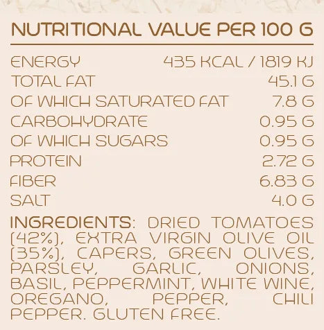 DELICIOUS N' NUTRITIOUS - НАТУРАЛНО ПЕСТО СЪС СУШЕНИ ДОМАТИ MEDITERRANEO - 160 g