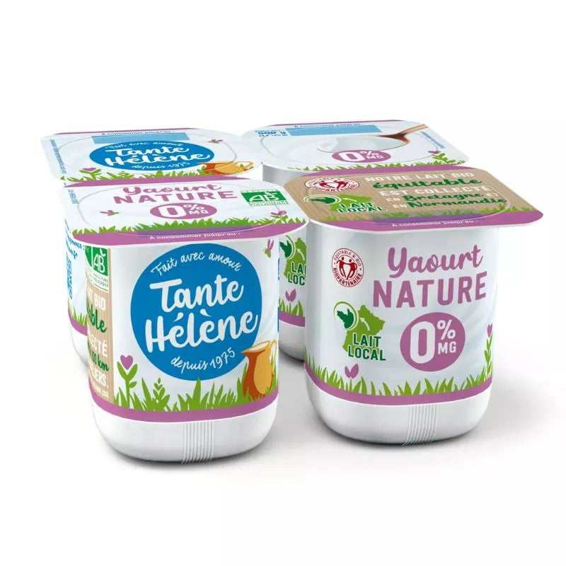 TANTE HELENE -  БИО ЙОГУРТ НАТУРАЛЕН ОБЕЗМАСЛЕН - 4 х 125 г