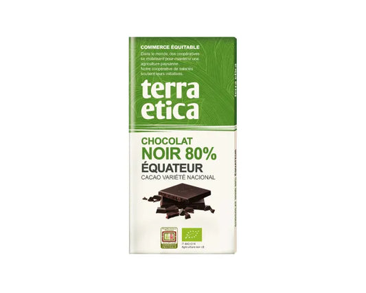 TERRA ETICA - БИО ШОКОЛАД ЧЕРЕН 80% ЕКВАДОР - НИКАРАГУА - 100 г