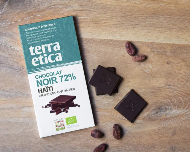 TERRA ETICA - БИО ШОКОЛАД ЧЕРЕН 72% ХАИТИ - 100 г