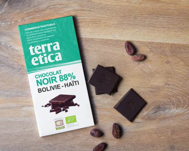 TERRA ETICA - БИО ШОКОЛАД ЧЕРЕН 88% БОЛИВИЯ - ХАИТИ - 100 г